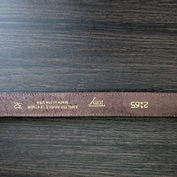 Tory English Bridle Leather Brown Equestrian English Show Belt Sz 32 - Picture 4 of 6